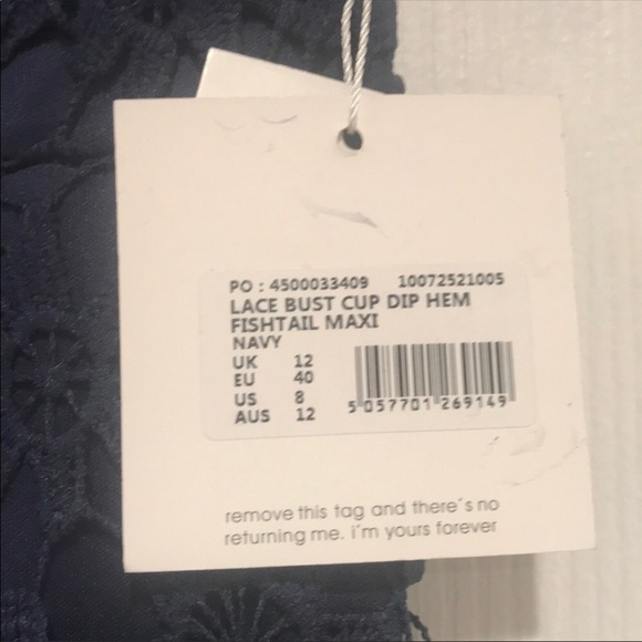 Missguided Blue Lace Fishtail Midi Dress - Picture 5 of 6